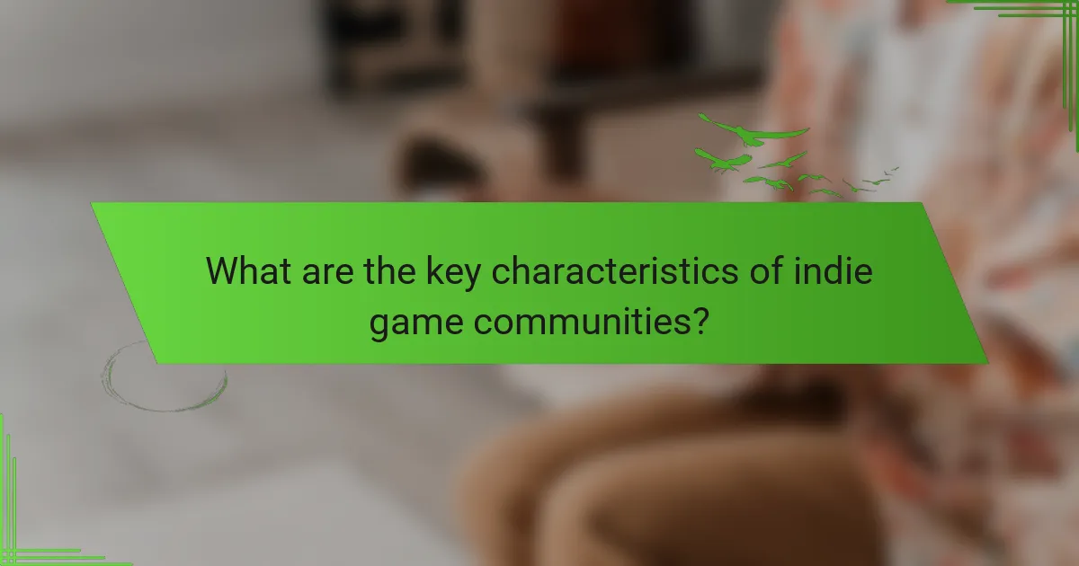 What are the key characteristics of indie game communities?