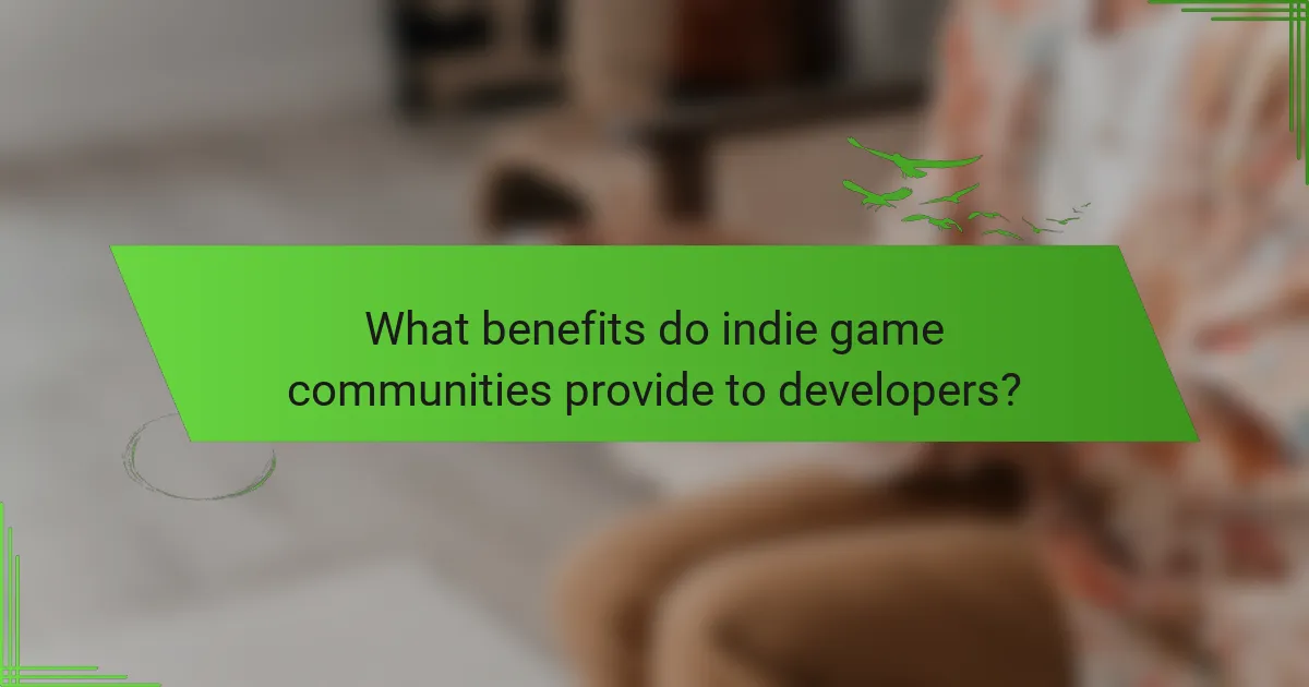 What benefits do indie game communities provide to developers?