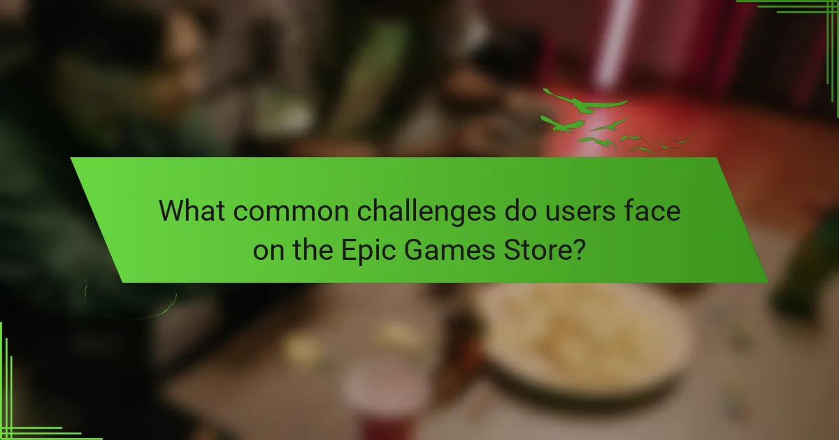 What common challenges do users face on the Epic Games Store?