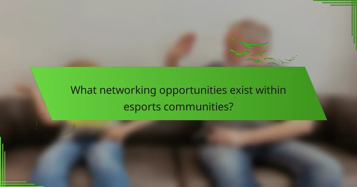 What networking opportunities exist within esports communities?
