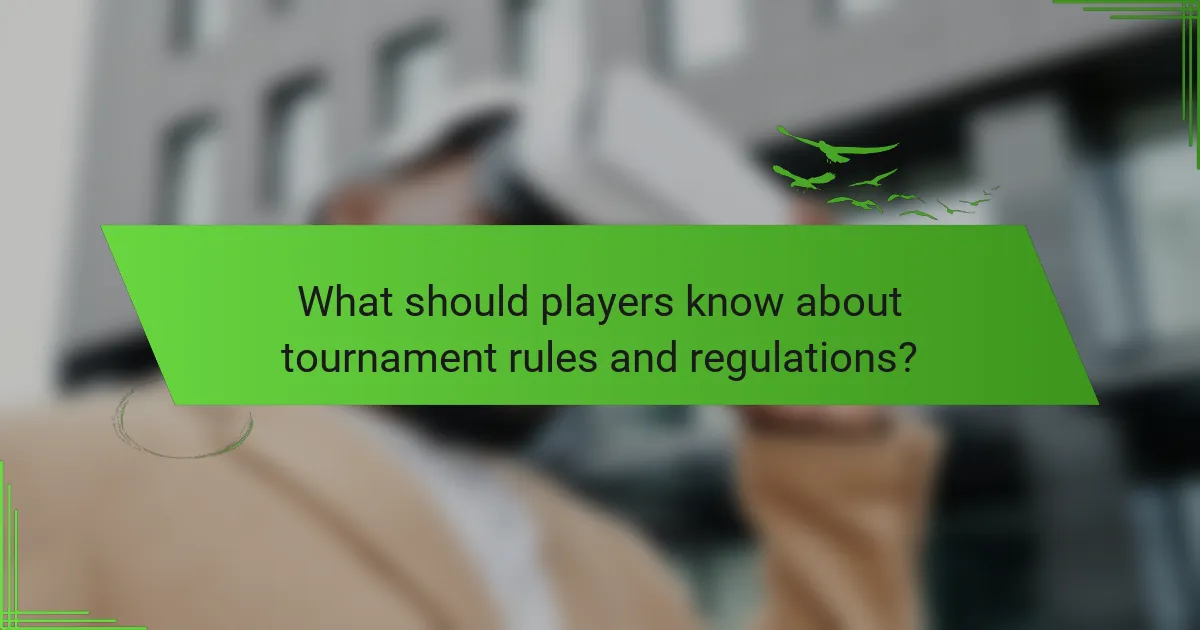 What should players know about tournament rules and regulations?